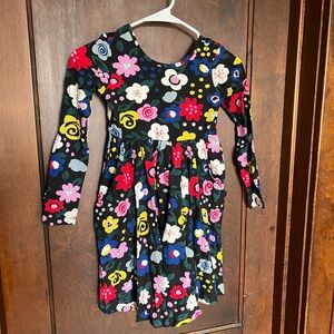 Hanna Andersson Floral Long Sleeve Kids Dress, size 120 (girls 6/7)